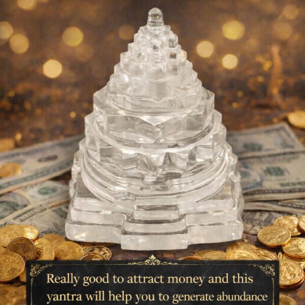 Clear Quartz Shree Yantra – Crystal Energy Amplifier for Prosperity & Positivity