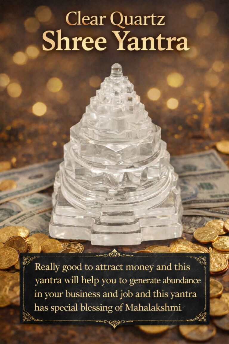 Clear Quartz Shree Yantra – Crystal Energy Amplifier for Prosperity & Positivity